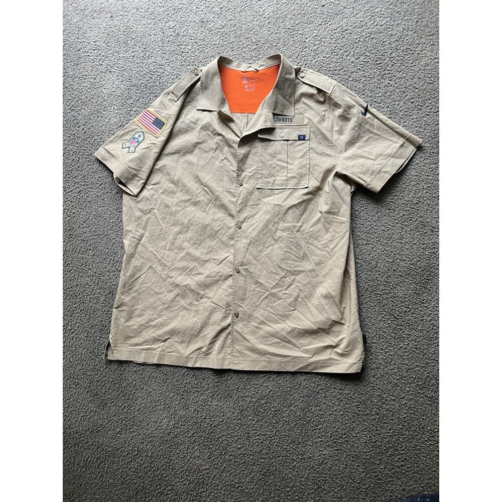 Men Dallas Cowboys Nike Salute to Service Sideline Woven Button-Up Shirt XXL